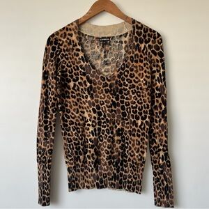 Express Animal Print V-Neck Sweater Small